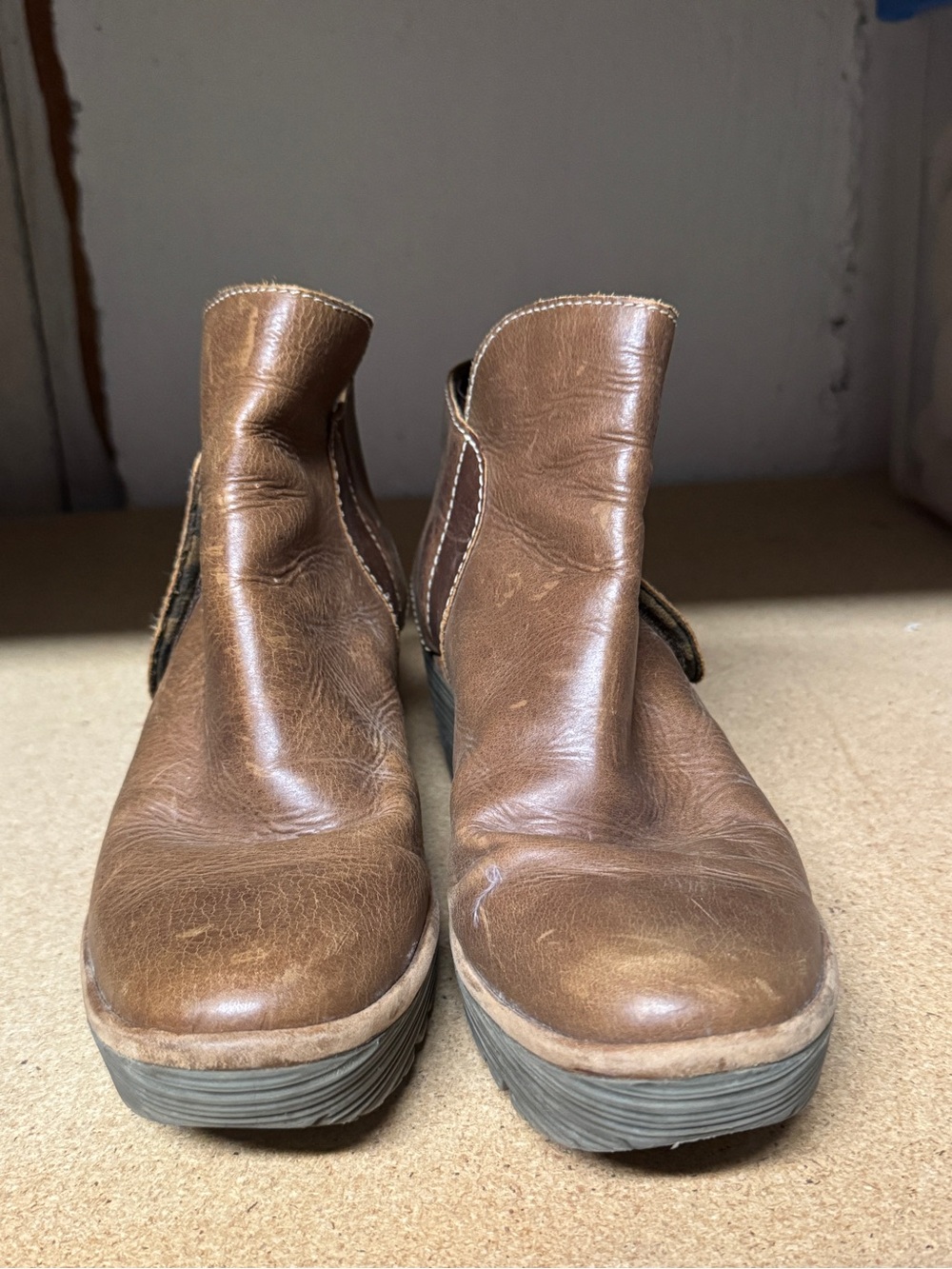 FLY London Yogi Leather Wedge Ankle Boot